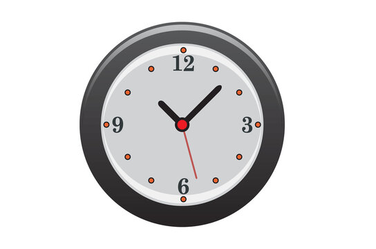 Classic Round Analog Wall Clock Time Vector