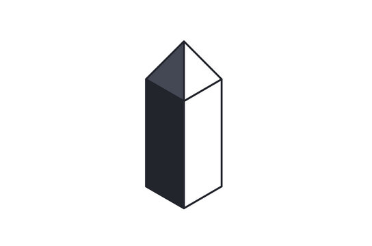 Isometric 3D Pentagonal Obelisk Column Vector Icon