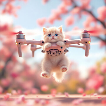 cat and drone