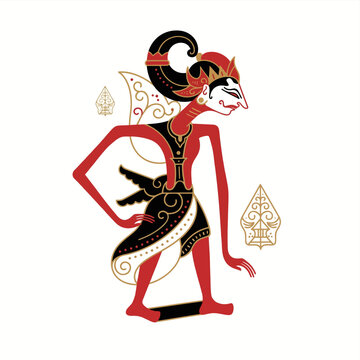 Traditional Wayang Character Vector Illustration