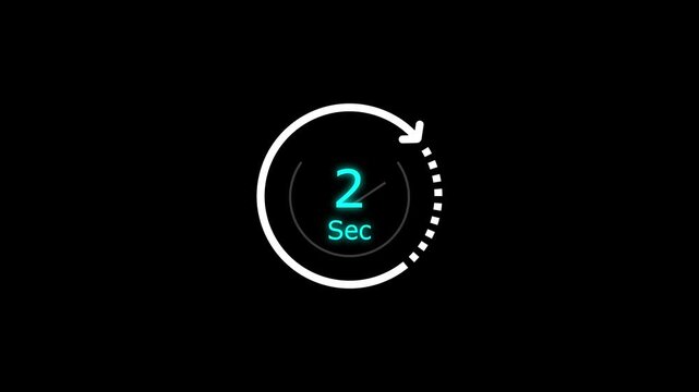 2 sec clock icon animation. Clock 2-second icon Digital and analog clock 2 seconds isolated on white background. and creating a stunning video.4k video.