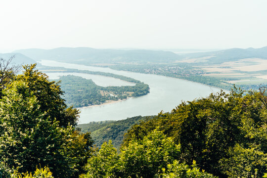 View of the Danube river in the village of Zebeg&eacute;ny in Hungary.	