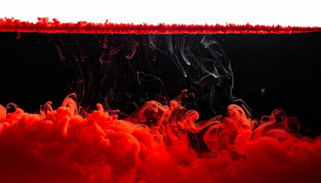 A horizontal stream of intense deep red flames rolling across a black background with thin wisps of rising smoke, cinematic macro shot.