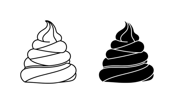 Poop Icons, Pile of Excrement Vector Art, Brown Waste Symbol, Toilet Humor Graphic