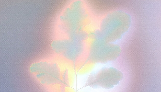 Dreamy Botanical Silhouettes with Soft Gradient Glow and Grainy Paper Texture