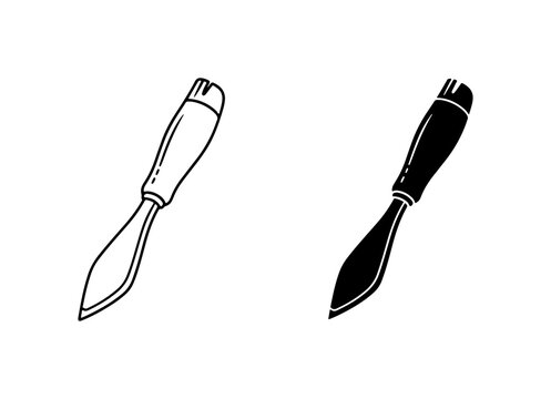 Chisel Tools, Woodworking Hand Tools, Carpentry Equipment, Crafting Implements, Vector Icons