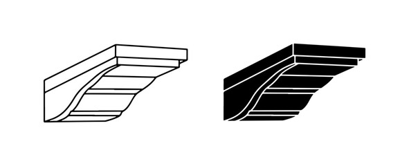 Architectural Corbel Bracket, Decorative Molding Element, Classic Building Support Design © Robiul