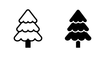 Christmas Tree Icons: Simple Vector Graphics for Holiday Design, Winter Season, Evergreen Nature © Nadia