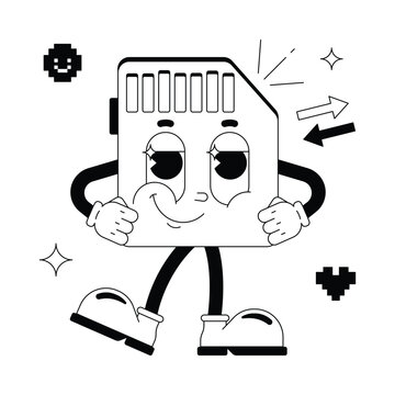 Sd Card  Retro Vector Illustration Eps 10 File