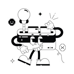 Controller Retro Vector Illustration Eps 10 File © Optima GFX