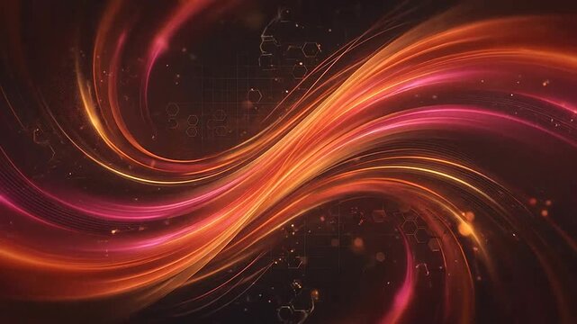 Abstract background with glowing orange and red light streaks