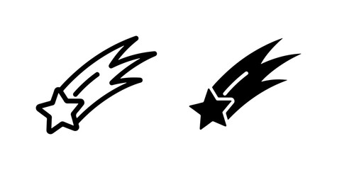 Shooting Star Icons, Cosmic Celestial Body Vector Graphics, Space Astronomy Symbol Set © Sanim