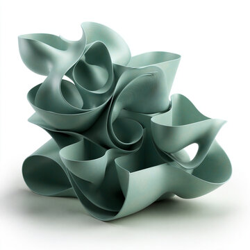 Luxury contemporary desktop organizer with sculptural curves and multiple compartments for 3D printing.