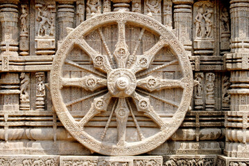 Fototapeta premium detail of an old stone wheel