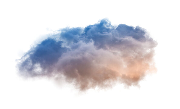 Blue and Orange Isolated Cloud on Transparent Background