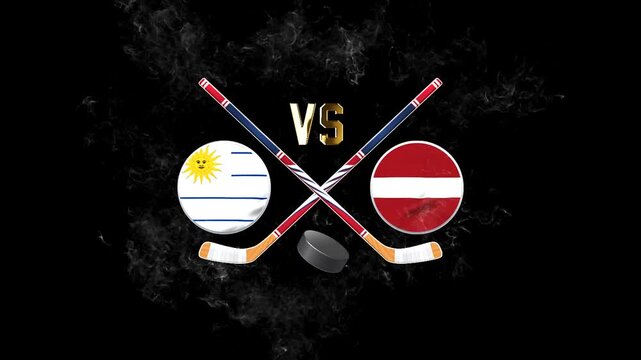 Uruguay Latvia Hockey Competition Graphic Design