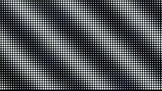 Glowing white dots arranged in a repeating grid pattern creating a dynamic visual flow of light