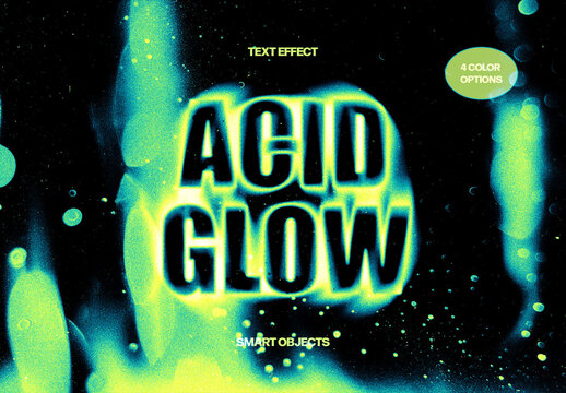Acid Glow Text Effect For Poster And Branding Design