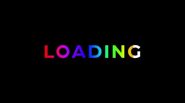 Colorful gradient loading text animated gif