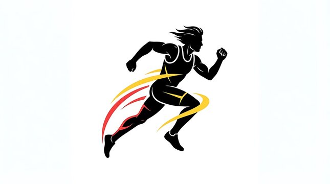 Dynamic sprinter racing on track with explosive speed. Fast athlete in starting blocks for competitive sports event.
