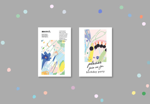 Floral Aesthetic Cards Layout