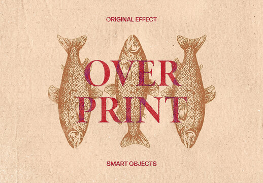 Over Print Original Text Effect For Poster And Branding Design