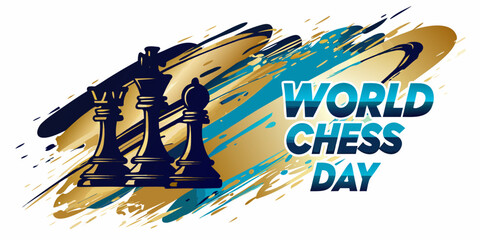 Chess Pieces With Brushstroke Background Vector Illustration © Rupa