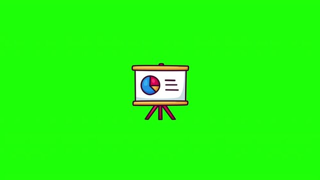 Hand drawn meeting board icon animation, business doodle style motion graphic with black outline sketch reveal, perfect for presentation, office and design video projects