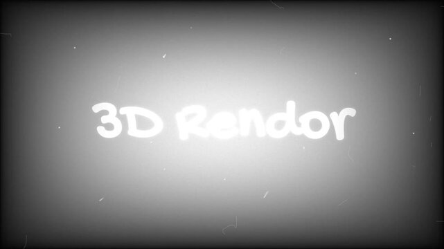 3D render text overlay features a stylized white font centered on a soft grey gradient background with subtle light flares and film grain to represent high quality digital art and computer graphics.
