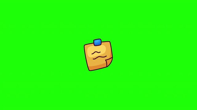 Hand drawn sticky note icon animation, business doodle style motion graphic with black outline sketch reveal, perfect for office, reminder and design video project