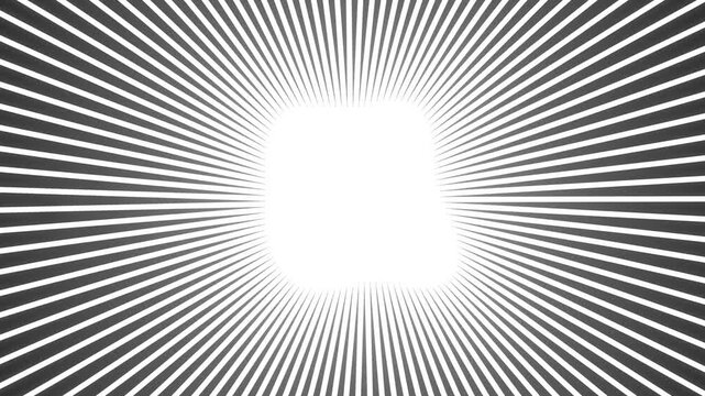 Monochrome sunburst effect with radiating lines creating a dynamic pattern of light and dark contrast