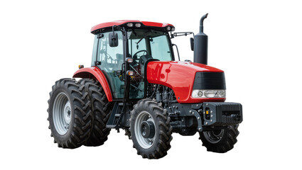 Isolated modern red powerful agricultural farm tractor machinery for heavy fieldwork © Vincent