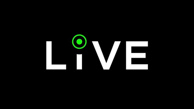 Live text animated gif with green signal at the i point
