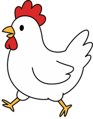 Running rooster cartoon illustration © Teddy