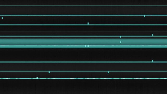 Glitch noise static television effect overlay, cyan blue digital screen failure motion graphic with horizontal block distortion and CRT scanlines for cyberpunk VFX compositing loop 4k