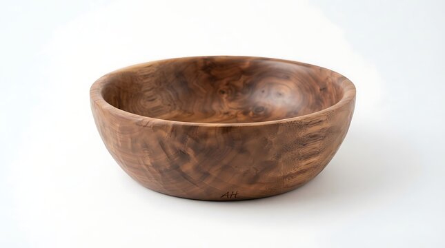 Simple rustic wooden bowl for serving and decoration