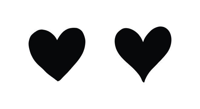 Two black heart shapes against a white background a simple silhouette illustration shape hearts cardiac love symbol affection romance valentine