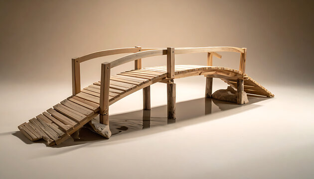 Small wooden bridge model structure 1.