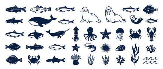 Cute Marine Life Doodle Collection © vasio
