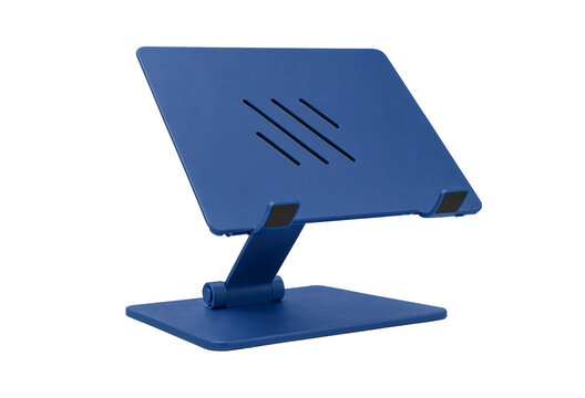 Ergonomic blue adjustable laptop cooling stand for desk with workspace ergonomic computer