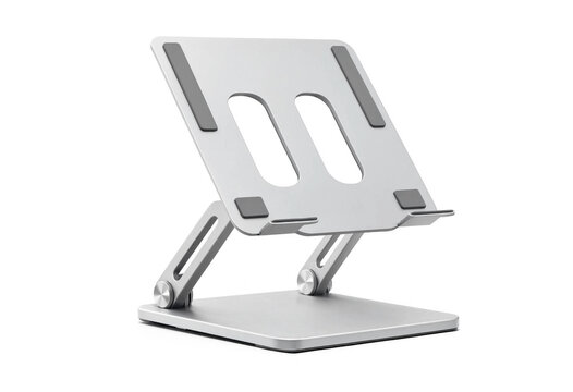 Folding silver aluminum laptop riser stand with multiple tilt angles aluminum ergonomic