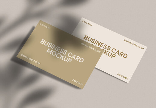 Business Card Mockup Template with Front and Back View