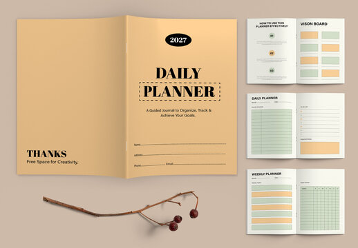 Minimalist Daily Planner Template for Productivity and Organization