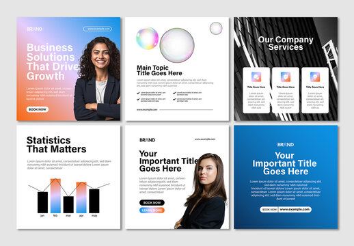 Modern Corporate Business Social Media Carousel Template for Marketing Campaign