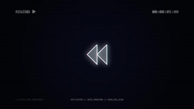 play button animation on old tv screen, retro media player interface with glitch effect, digital technology and streaming concept