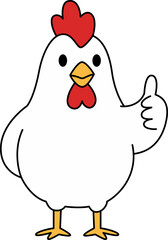Rooster giving a thumbs up cartoon illustration © Teddy