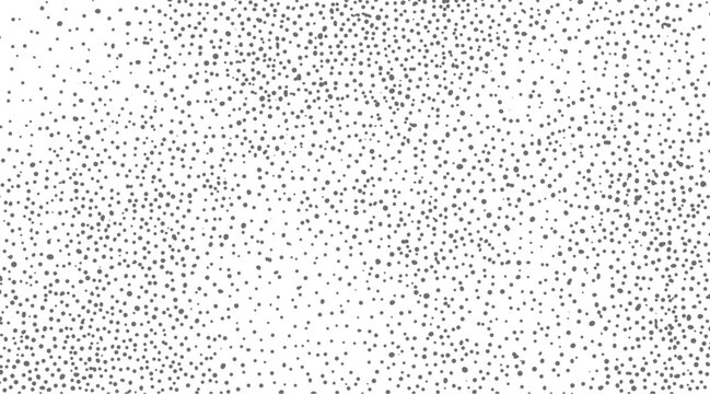 A scattered pattern of small grey dots of varying sizes on a white background creating a textured effect