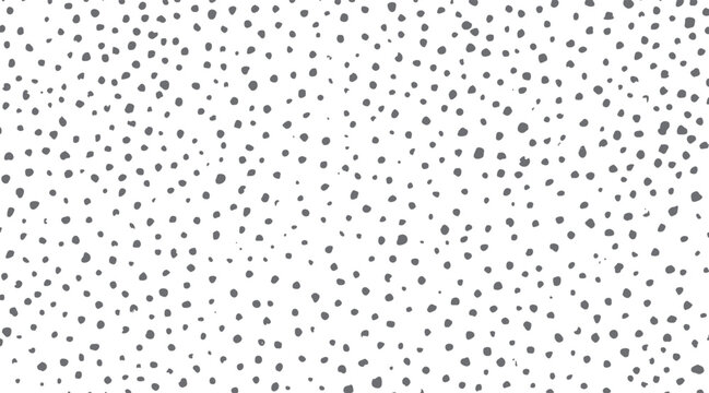 Scattered irregular grey dots on a white background seamless pattern texture