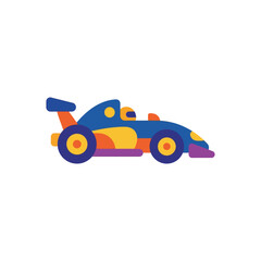Obraz premium Colorful Formula 1 Race Car Icon - Flat Design