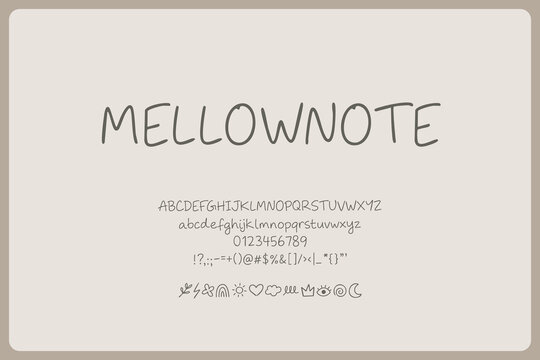 Mellownote Font Soft Handwritten Note Typeface For Cozy Notes Sweet Cards Warm Wishes Journals And Creative Display Typography
